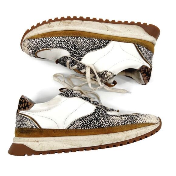 Madewell Kickoff Trainer Sneakers in Leather and Spot Mix Calf Hair 9.5 - Picture 12 of 12